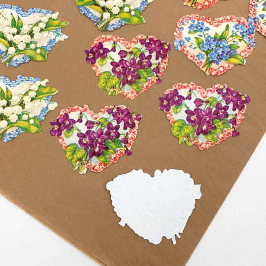 Floral Hearts Loose Valentine Paper Scrap Pack